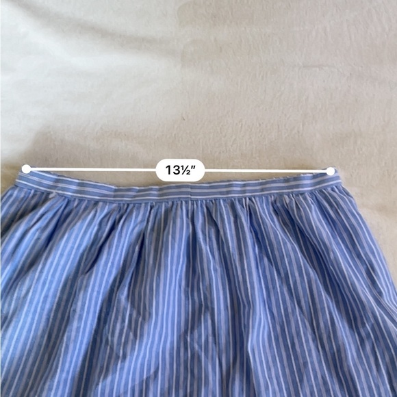 Gal Meets Glam Collection Tiered Cotton Blue Striped Maxi Skirt Size 12 - Picture 4 of 12